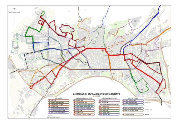 Mapa de autobuses en Granada