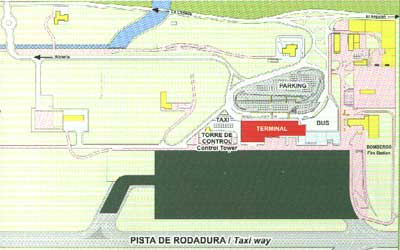 Almeria airport aeroplane apron map